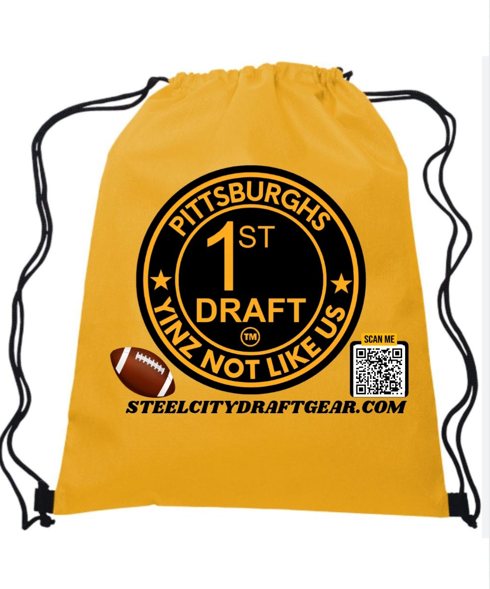 Pittsburgh “1st Draft – Yinz Not Like Us” Drawstring Bag